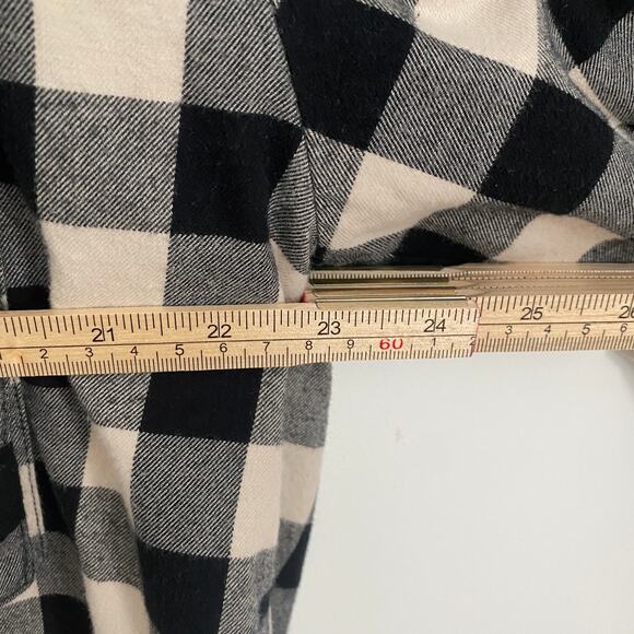 ZARA Checkered Flannel Black White L Boho Cottagecore Layering Shirt- L - Picture 6 of 7
